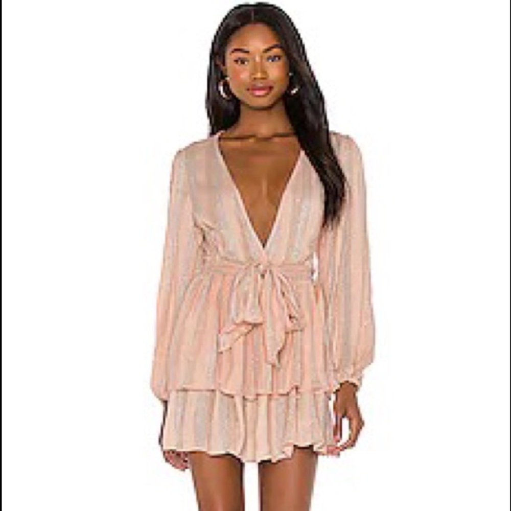 REVOLVE PILYQ peach embellished short dress XS NWT